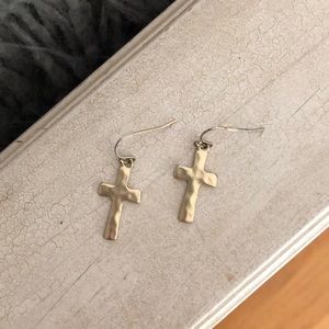 GOLD CROSS EARRINGS